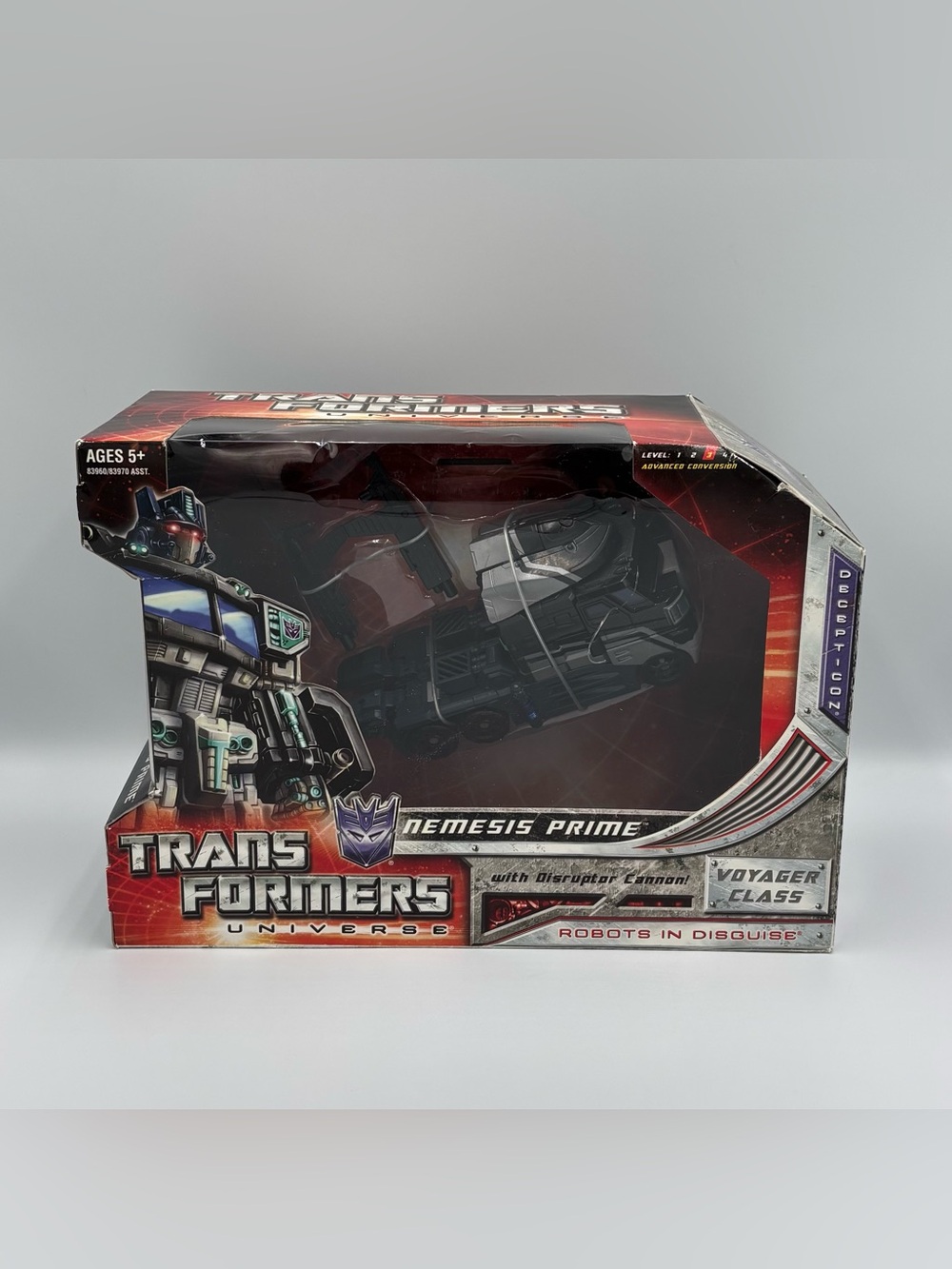 RARE Comic Con Exclusive Nemesis Prime Transformers Voyager Class 2008 Toy Car